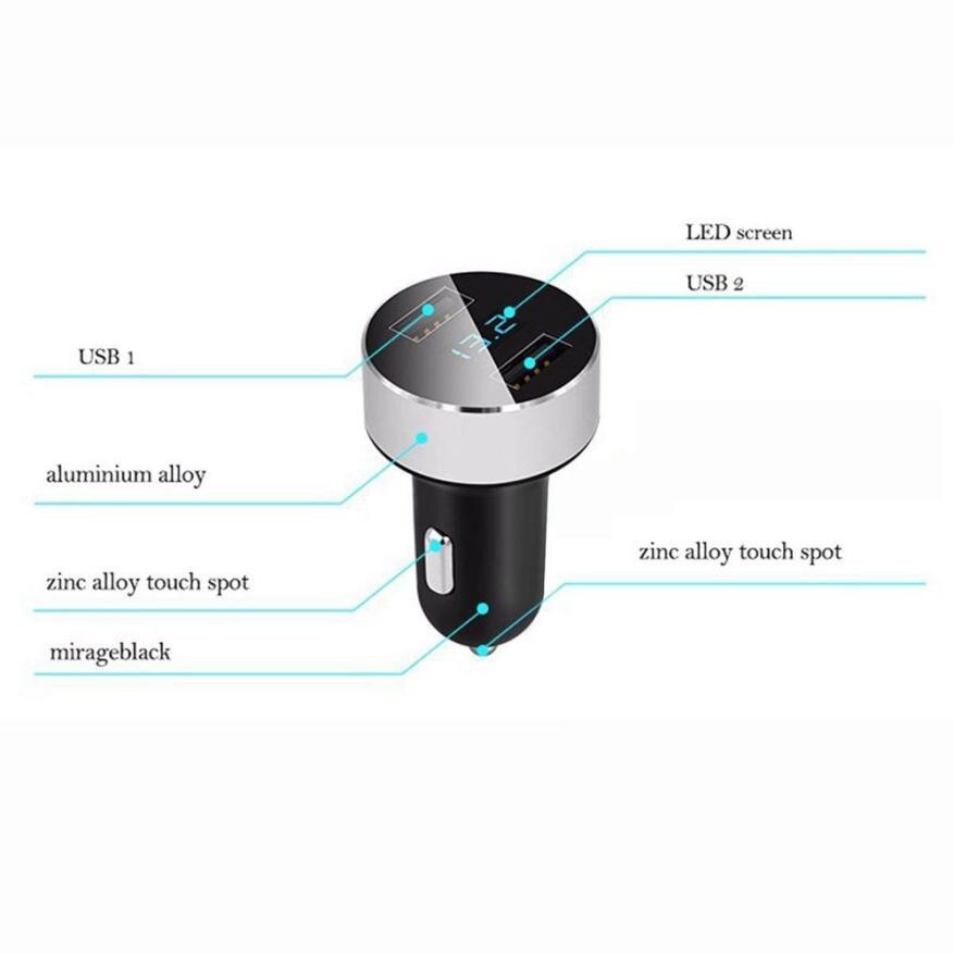 USB Car Charger 2 Port LCD Display - Image 6