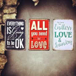 Vintage Embossed Metal Tin Signs